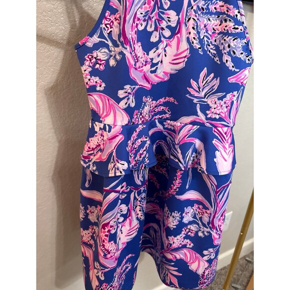 Lilly Pulitzer x Caesara Peplum Dress Iris Wild Within - Picture 3 of 9